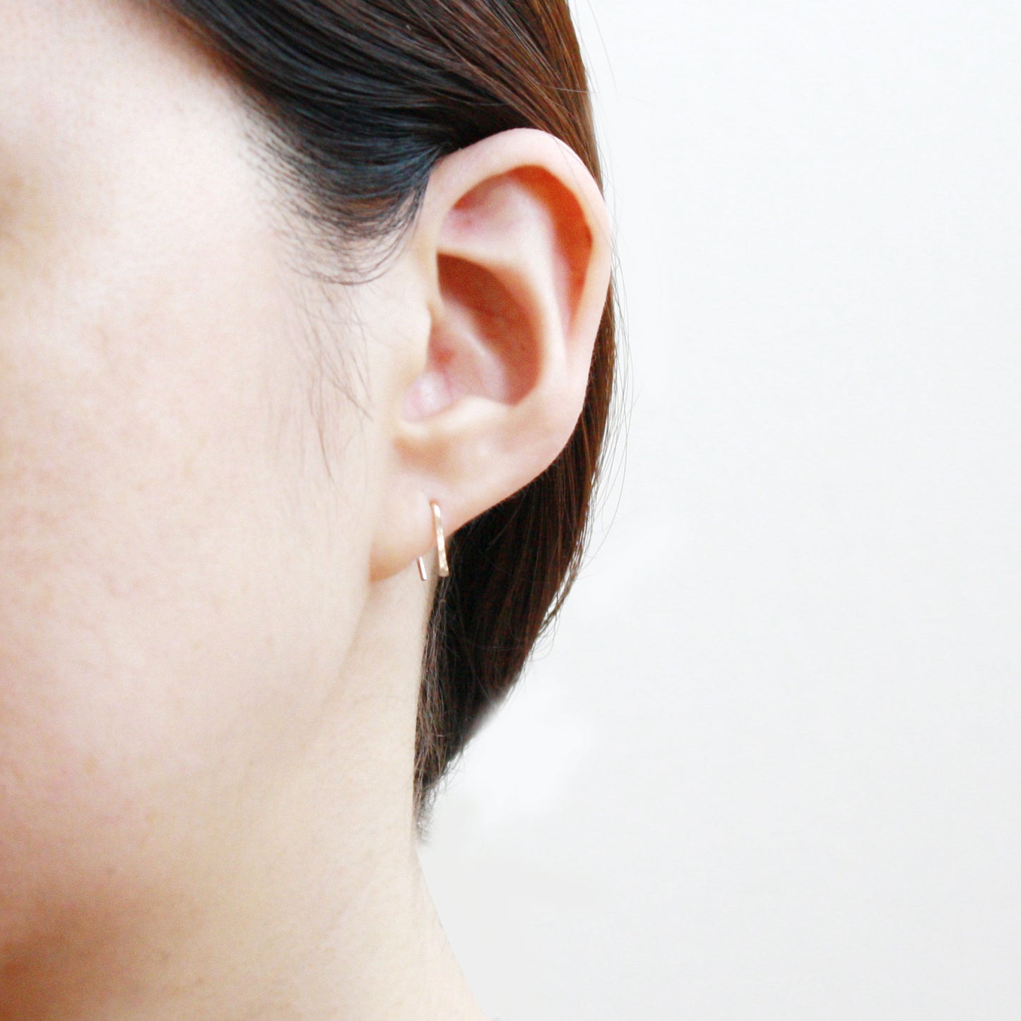 tiny staple bar threader earrings dainty simple hook earrings